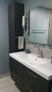 Master Bath Renovation with Walker Zanger Tile and IKEA tower and vanity